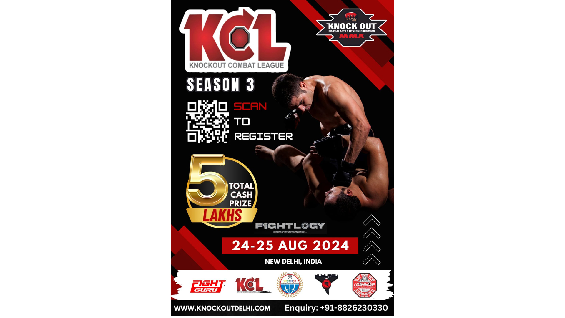 Knockout Combat League Season 3 is Coming to New Delhi – August 24-25, 2024